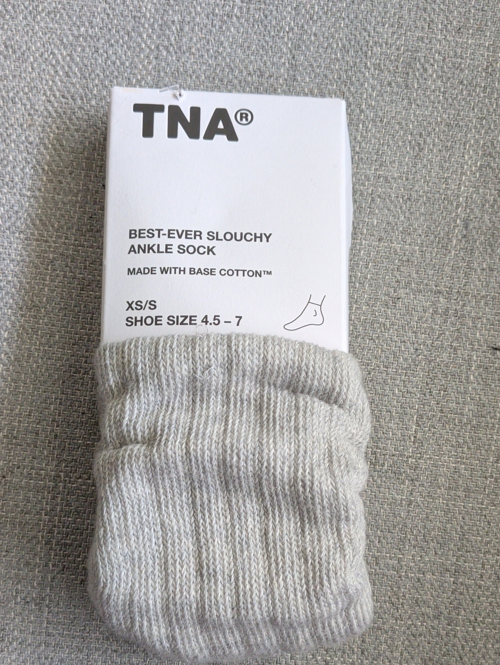 TNA Slouchy Ankle Socks - Light Gray